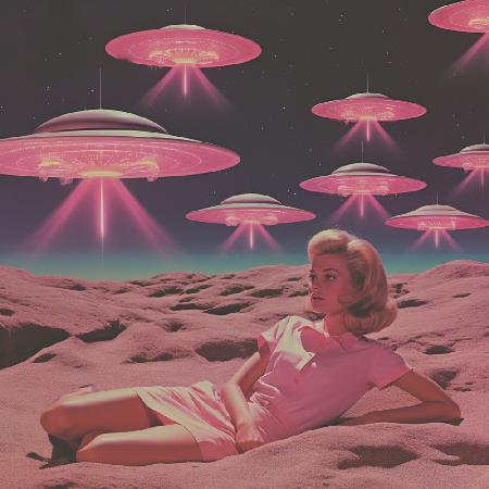 UFO-Himmel-Collage-Kunst