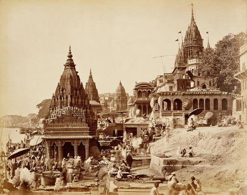 Vishnu Pud and Other Temples, Benares (sepia photo) von Samuel Bourne