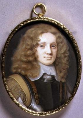 Portrait Miniature of a Man in Armour, c.1660 (w/c on vellum on card) 19th