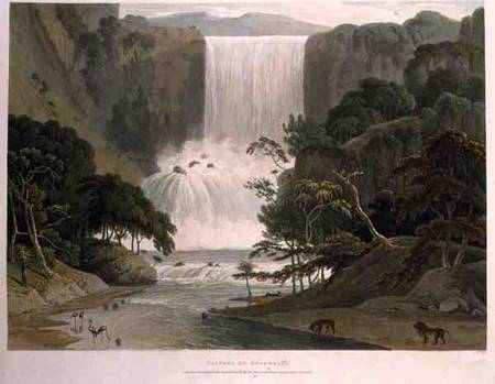 Cascade on Sneuwberg, plate 25 from 'African Scenery and Animals', engraved by the artist von Samuel Daniell