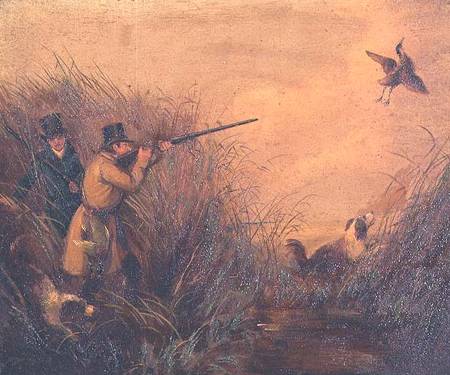 Duck Shooting Amongst Reeds von Samuel Egbert Jones