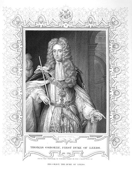 Portrait of Thomas Osborne, engraving von Samuel Freeman