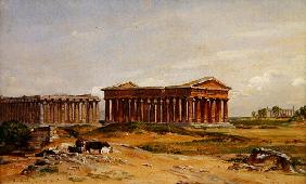 The ruins at Paestum, 1852 (oil on canvas) 1863