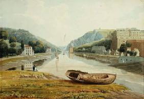 View down the Avon with Hotwells and Clifton c.1825