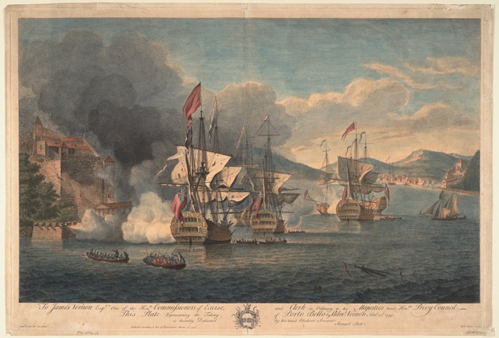 Die Eroberung von Portobelo durch Admiral Edward Vernon am 22. November 1739 von Samuel Scott