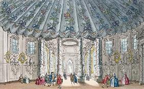 Interior View of the elegant music room in Vauxhall Gardens; engraved by H. Roberts