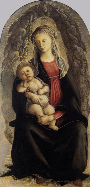 Madonna mit Kind und einer Glorie von Sandro Botticelli