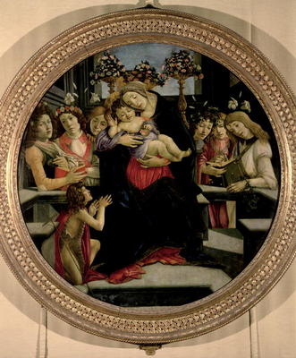 Madonna and Child with Angels and St. John the Baptist von Sandro Botticelli