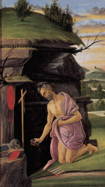 Botticelli / St. Jerome in the desert von Sandro Botticelli