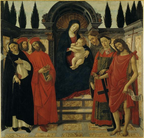Botticelli-Workshop / Madonna w.Saints von Sandro Botticelli