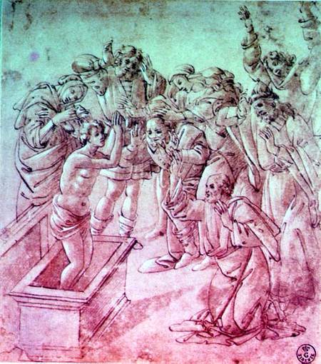 The Raising of Lazarus (pen & ink with gouache) von Sandro Botticelli