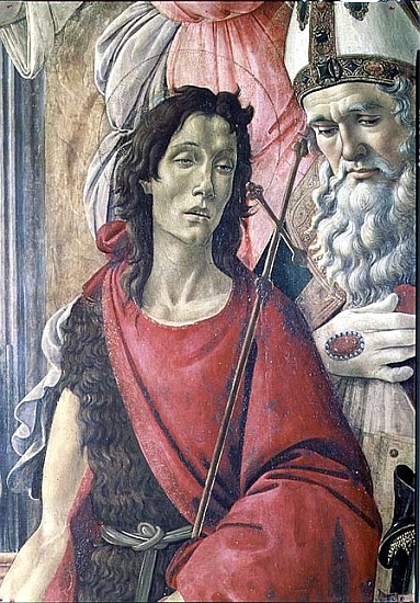 St. John the Baptist, detail from the Altarpiece of St. Barnabas c.1487 von Sandro Botticelli