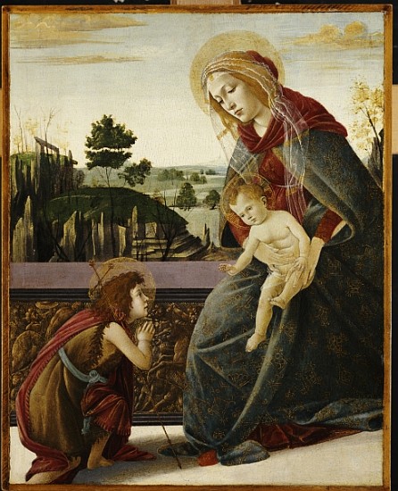 The Madonna and Child with the Young St. John the Baptish in a Landscape von Sandro Botticelli