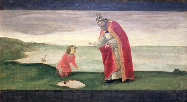 The Vision of St. Augustine from the Altarpiece of St. Barnabas (tempera on panel) von Sandro Botticelli