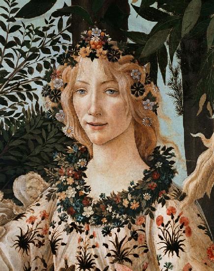 Detail aus dem Gemälde "Der Frühling": Kopf der Flora. ca.1478