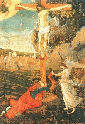 Kreuzigung mit der büßigen Maria Magdalena und einem Engel 1497
