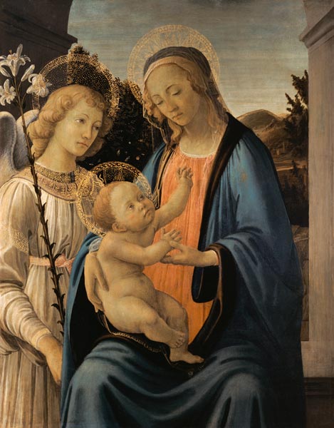 Madonna mit Kind und einem Engel. von Sandro (Werkstatt) Botticelli
