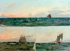 Dreimal unterteilt, als 'trompe l'oeil': Ewer (o.), Dreimas 1910-01-01
