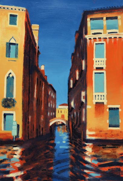 Rio del Duca, Venice (oil on card)  von Sara  Hayward