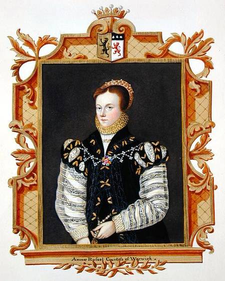 Portrait of Anne Russell (d.1604) Countess of Warwick from 'Memoirs of the Court of Queen Elizabeth' von Sarah Countess of Essex