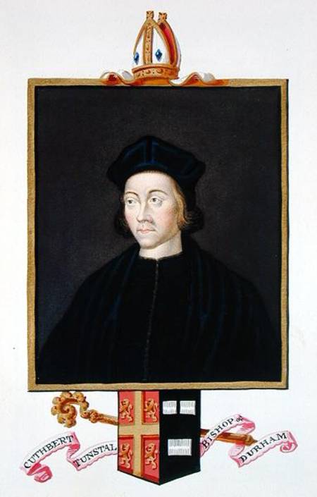 Portrait of Cuthbert Tunstall (1474-1559) Bishop of Durham from 'Memoirs of the Court of Queen Eliza von Sarah Countess of Essex