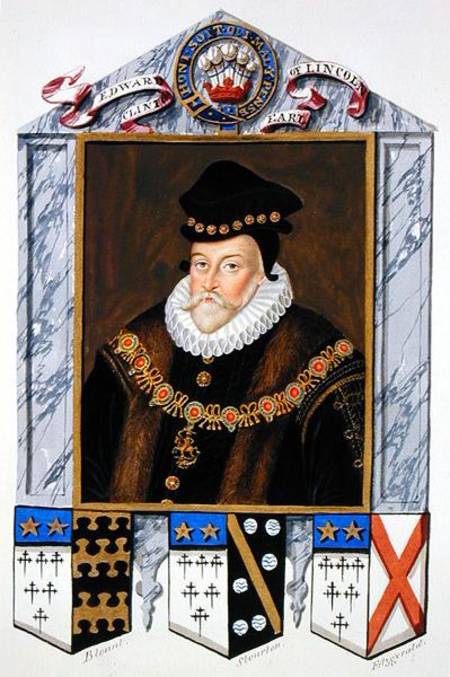 Portrait of Edward Fiennes de Clinton (1512-85) 1st Earl of Lincoln from 'Memoirs of the Court of Qu von Sarah Countess of Essex