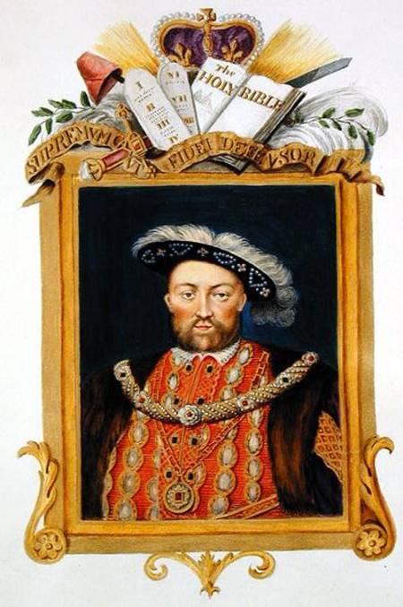 Portrait of Henry VIII (1491-1547) as Defender of the Faith from 'Memoirs of the Court of Queen Eliz von Sarah Countess of Essex