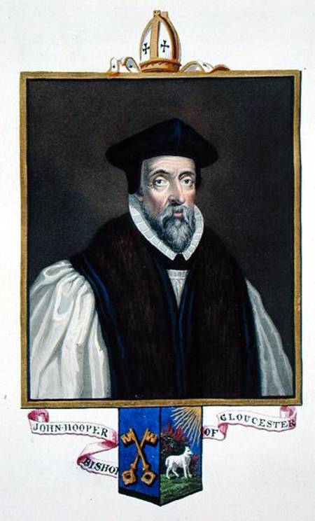 Portrait of John Hooper (d.1555) Bishop of Gloucester from 'Memoirs of the Court of Queen Elizabeth' von Sarah Countess of Essex