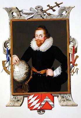 Portrait of Sir Walter Raleigh (c.1552-1618) from 'Memoirs of the Court of Queen Elizabeth', publish von Sarah Countess of Essex