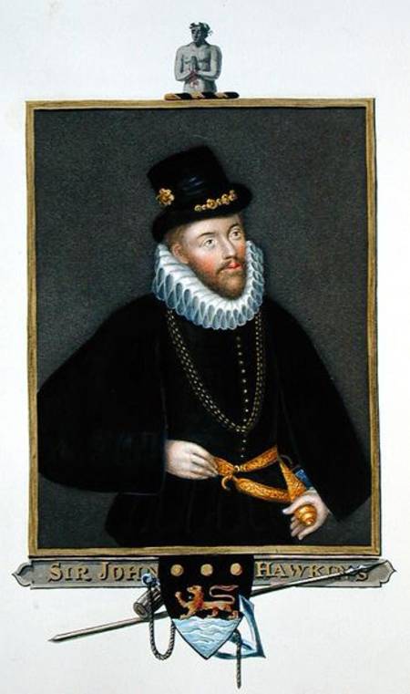 Portrait of Sir John Hawkins (1532-95) from 'Memoirs of the Court of Queen Elizabeth' after a triple von Sarah Countess of Essex