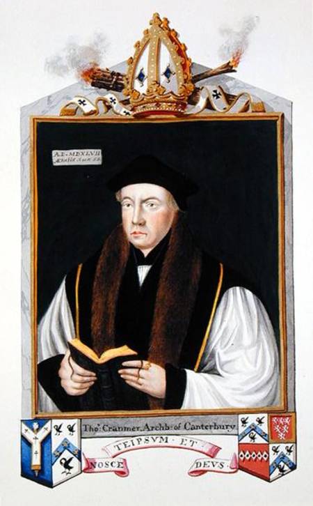 Portrait of Thomas Cranmer (1489-1556) Archbishop of Canterbury from 'Memoirs of the Court of Queen von Sarah Countess of Essex