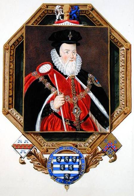 Portrait of William Cecil (1520-98) 1st Baron Burghley from 'Memoirs of the Court of Queen Elizabeth von Sarah Countess of Essex