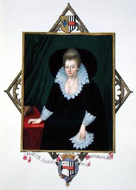 Portrait of Frances Walsingham, Countess of Essex from 'Memoirs of the Court of Queen Elizabeth' aft published