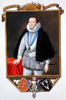 Portrait of Gilbert Talbot (1553-1616) 7th Earl of Shrewsbury from 'Memoirs of the Court of Queen El published