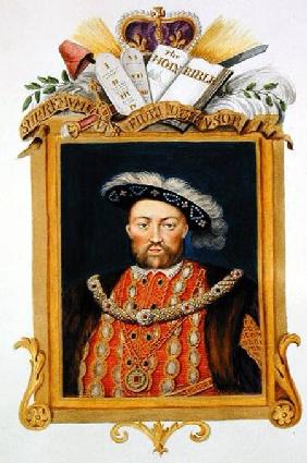 Portrait of Henry VIII (1491-1547) as Defender of the Faith from 'Memoirs of the Court of Queen Eliz published