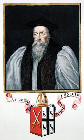 Portrait of John Aylmer (1521-94) Bishop of London from 'Memoirs of the Court of Queen Elizabeth' published