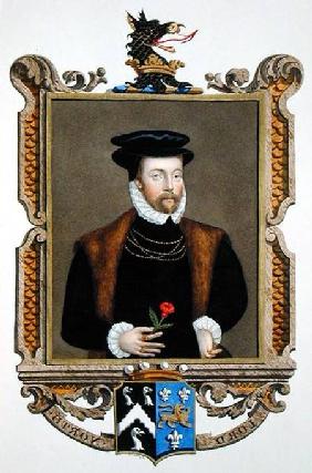 Portrait of Lord Roger North (1530-1600) 2nd Baron North from 'Memoirs of the Court of Queen Elizabe published