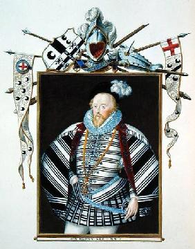 Portrait of Sir Henry Lee (1530-1610) from 'Memoirs of the Court of Queen Elizabeth' published