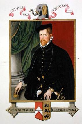 Portrait of Sir Nicholas Throckmorton (1515-71) from 'Memoirs of the Court of Queen Elizabeth' published
