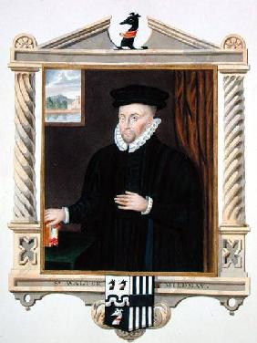 Portrait of Sir Walter Mildmay (c.1520-89) from 'Memoirs of the Court of Queen Elizabeth' after a po published