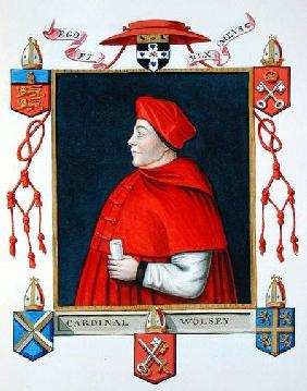 Portrait of Thomas Wolsey (c.1475-1530) Cardinal and Statesman from 'Memoirs of the Court of Queen E published