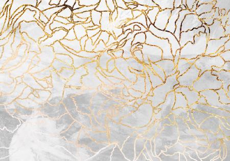 Abstraktes goldenes Line-Art-Wandbild