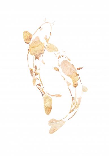 Goldene Koi-Fisch-Silhouetten