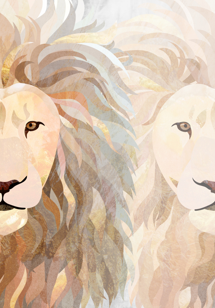 Löwe mit halbem Gesicht 2 von Sarah Manovski