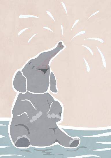 Niedliche Kinderkunst mit skandinavischen Elefanten