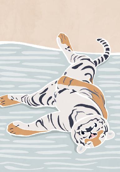 Scandi Sleeping Tiger Kinderkunst