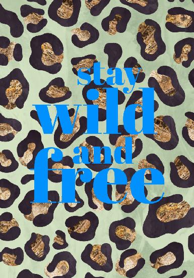 Wilde und freie Typografie mit Leopardenmuster