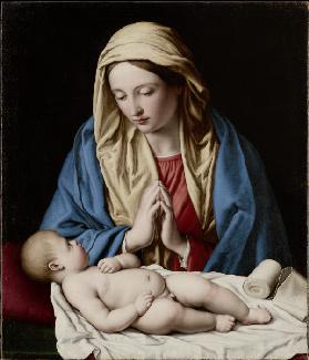 Maria, das Kind anbetend