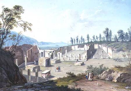 Grand Tourists at the Ruins of Pozzuoli, near Naples von Saviero Xavier della Gatta