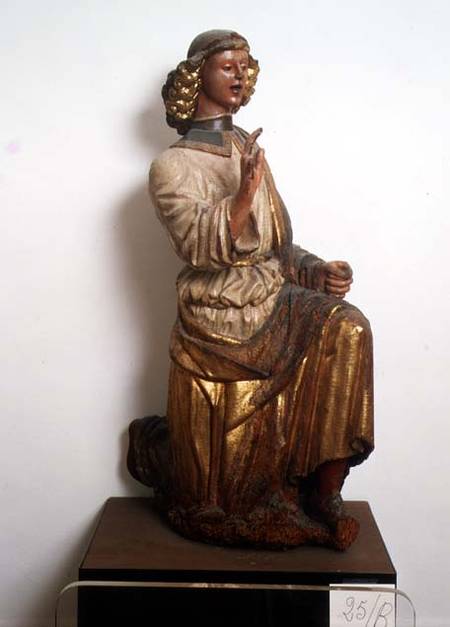 Figure of the angel Gabriel from an Annunciation, Italian von School of Abruzzi